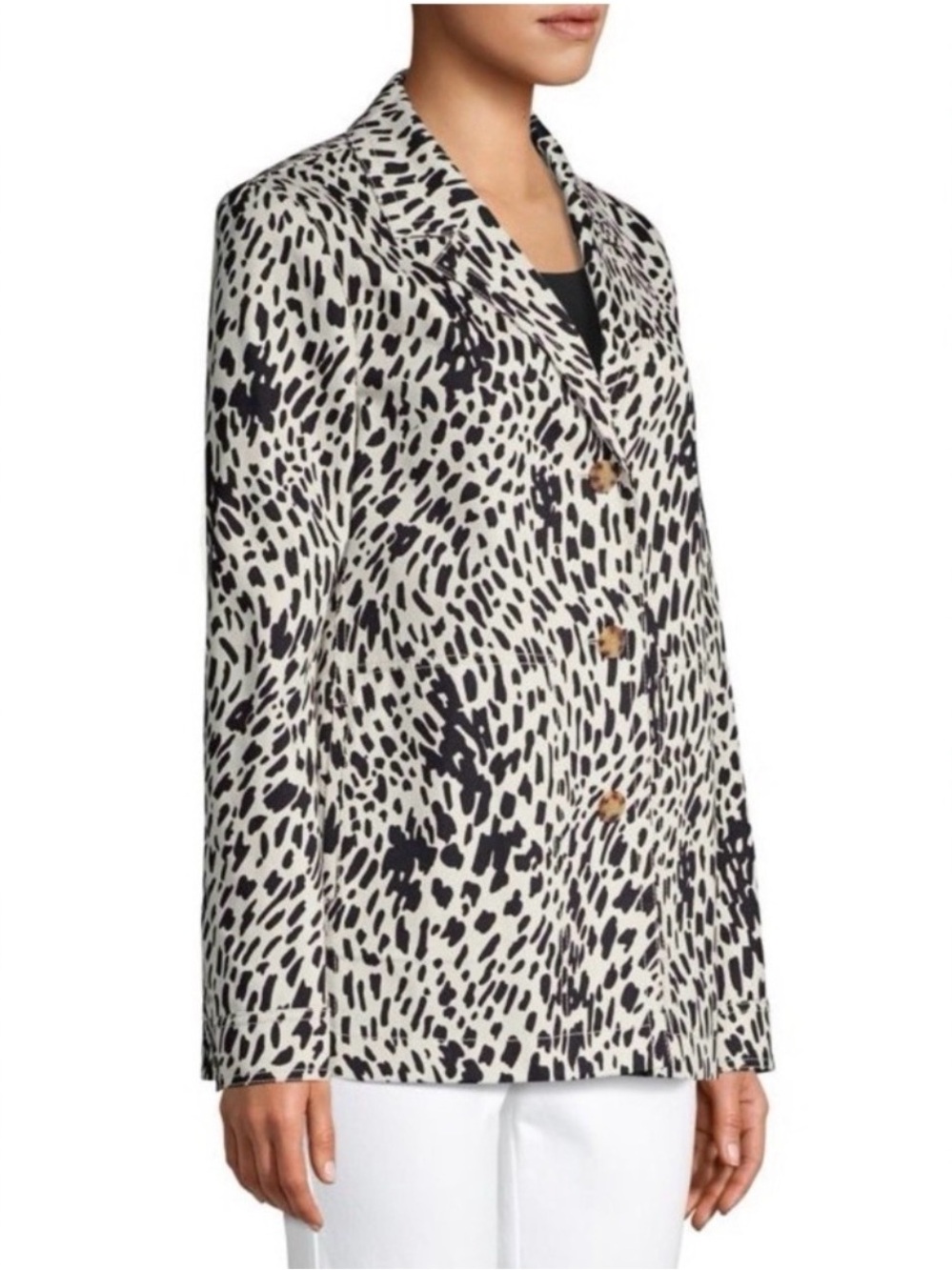 Lafayette 148 New York Coleman Cheetah Animal Abstract Print Blazer Jacket XL